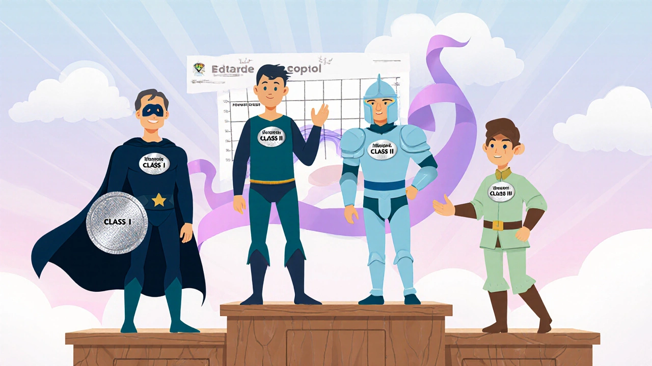 Four cartoon characters representing different steroids stand on a podium showing potency levels.