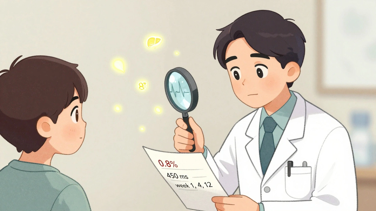 A doctor uses a magnifying glass to reveal precise risk numbers and medical icons floating above a patient&#039;s chart.