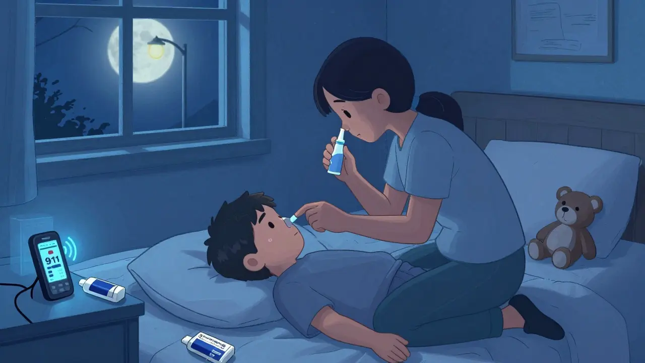 Someone administering naloxone to unresponsive person with second kit ready nearby.